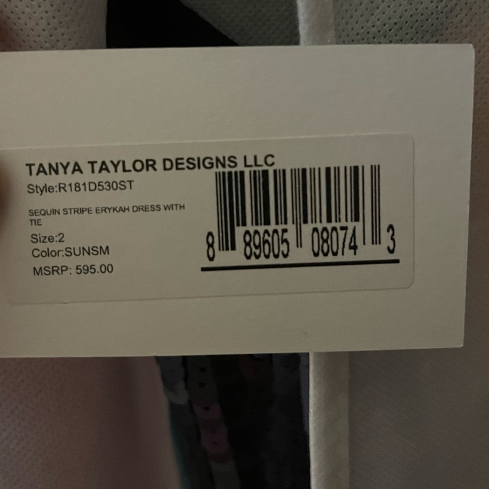Tanya Taylor Sequin Stripe Erykah Dress with Tie Size 2 - Picture 10 of 11